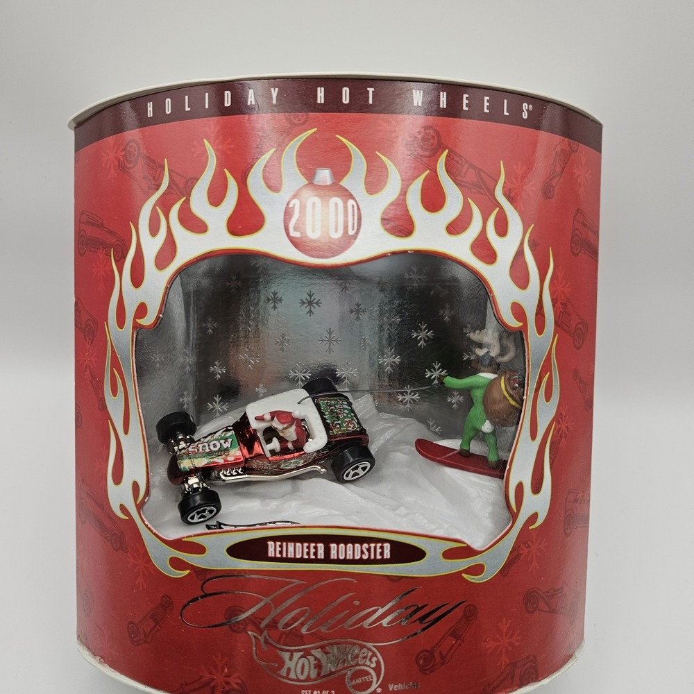 Vtg NEW Holiday Hot Wheels Reindeer Roadster 2000 Diecast Set 1 of 3